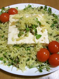 貝割れ菜と豆腐の天かすサラダ!-レシピのメイン写真