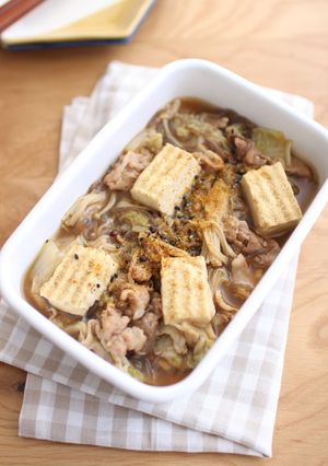 簡単！給食の味。豚肉ですきやき風煮-レシピのメイン写真