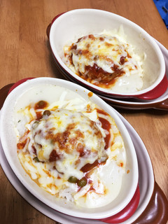 給料日前!前日のハンバーグをドリアに-レシピのメイン写真