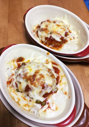 給料日前！前日のハンバーグをドリアに-レシピのメイン写真