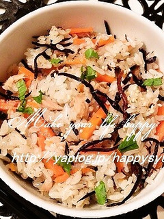 ゆず胡椒香る・ひじきとツナ☆炊き込みご飯-レシピのメイン写真