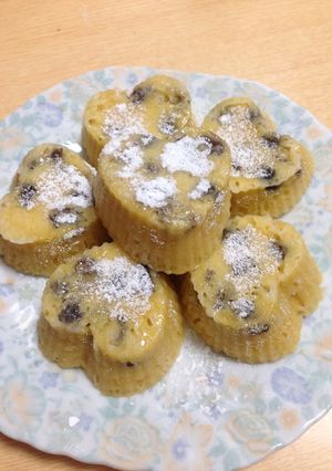 レンジdeラムレーズン蒸しパンケーキ♡-レシピのメイン写真