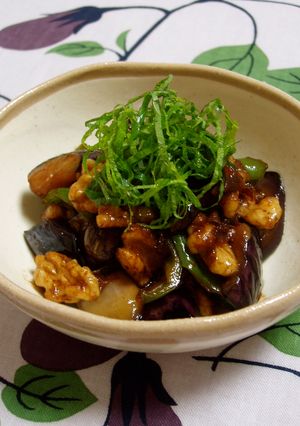 茄子と胡桃の甘味噌炒め-レシピのメイン写真