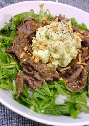 アボカドソースのステーキ丼-レシピのメイン写真