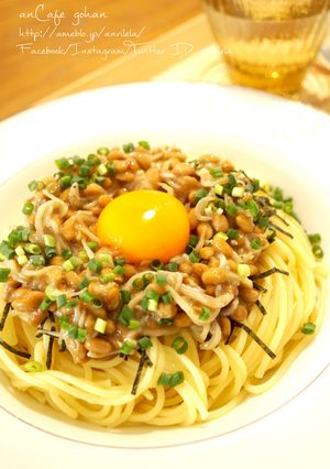 混ぜるだけ♡超簡単！納豆卵しらすパスタ-レシピのメイン写真