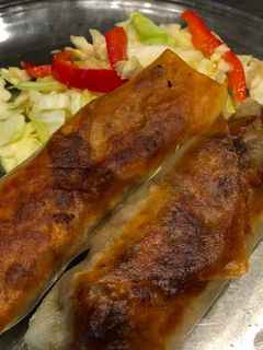 揚げない! 舞茸と豚バラの焼き春巻き-レシピのメイン写真