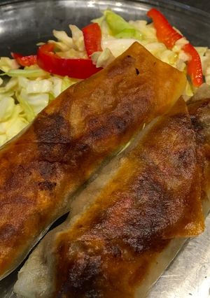 揚げない！　舞茸と豚バラの焼き春巻き-レシピのメイン写真