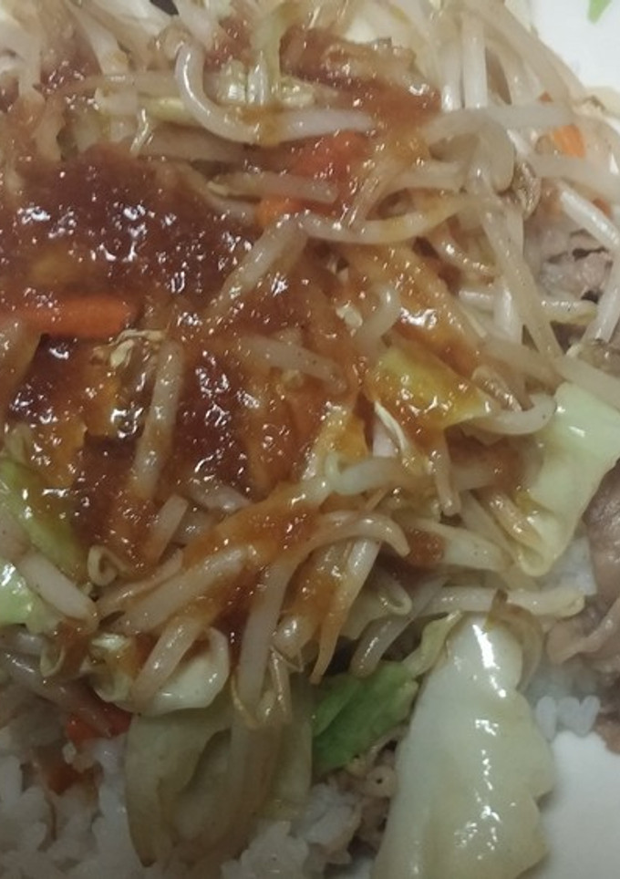 簡単！シャキシャキもやしのおろし牛丼-レシピのメイン写真