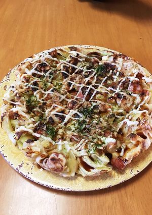 冷蔵庫の余り物で✩満腹簡単お好み焼き-レシピのメイン写真