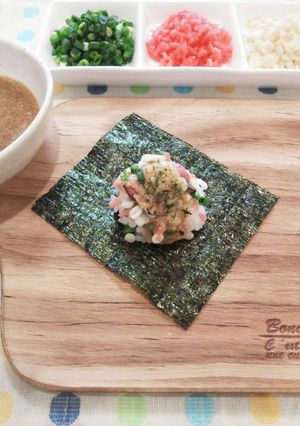 手まきごはん☆たこ焼き風＊とろろソース-レシピのメイン写真