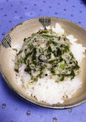 祝検索1位☆生めかぶと自然薯のとろろご飯-レシピのメイン写真