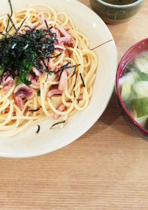 予想外に旨イカら！イカの塩辛パスタ-レシピのメイン写真