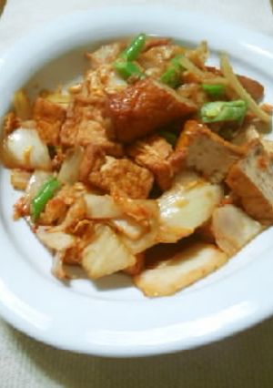 白菜と厚揚げのニンニク醤油炒め-レシピのメイン写真