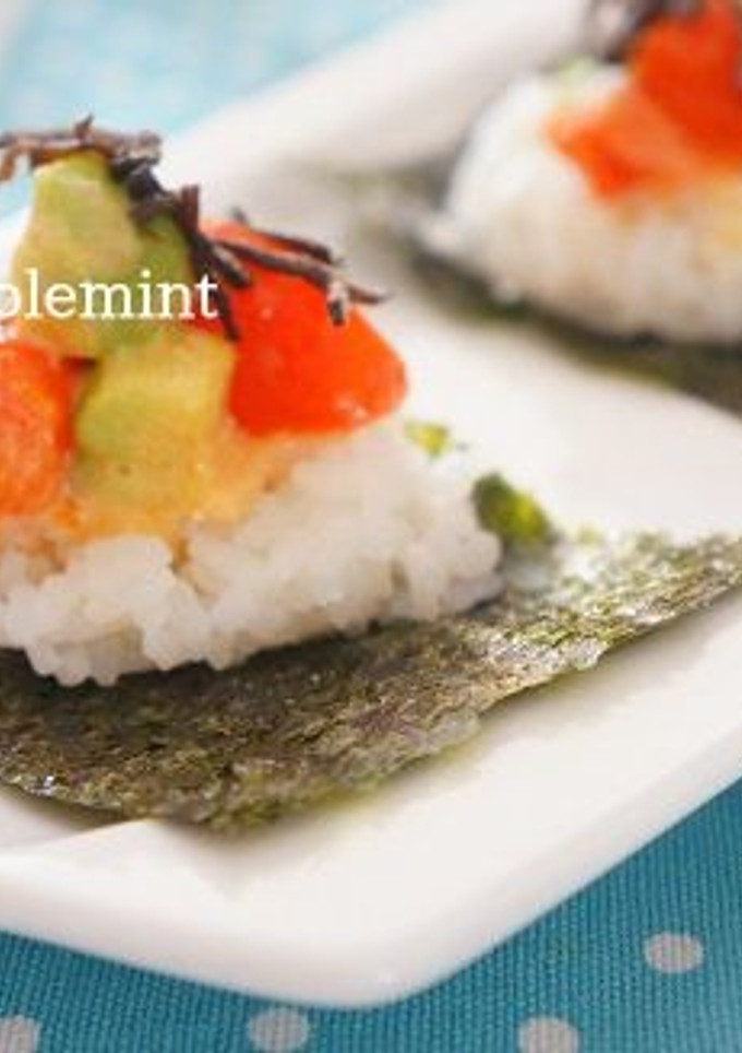 トマトとアボカドマヨ炒め手まきごはん-レシピのメイン写真