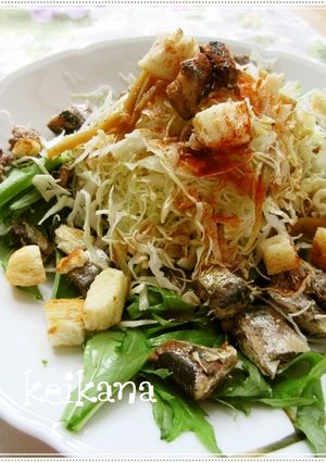 いわしの煮つけリメイク野菜たっぷりサラダ-レシピのメイン写真