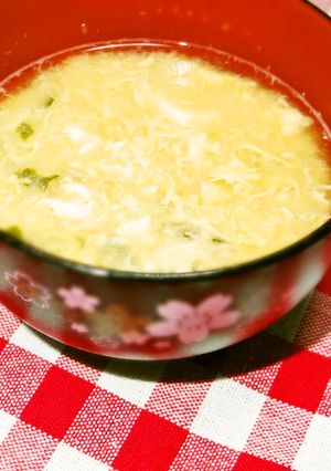 簡単！ふわふわ卵＆とろろのお味噌汁-レシピのメイン写真