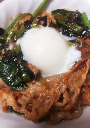 豚バラとほうれん草のスイートチリ炒め☆-レシピのメイン写真