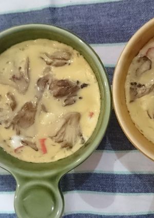 豆乳と舞茸とカニカマの茶碗蒸し-レシピのメイン写真
