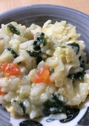風邪に効くカブとほうれん草のお粥-レシピのメイン写真