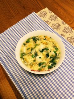 いりこ出汁でホウレン草と豆腐のかき玉汁-レシピのメイン写真