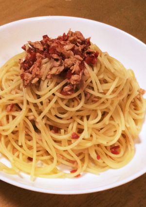 カリカリ梅とツナの冷製パスタ-レシピのメイン写真