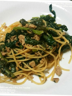 まぐろと青菜の和風パスタ-レシピのメイン写真