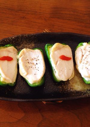 〜チキンとお豆腐のピーマンカップ〜-レシピのメイン写真