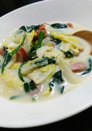 *白菜とほうれん草の優しいクリームスープ-レシピのメイン写真