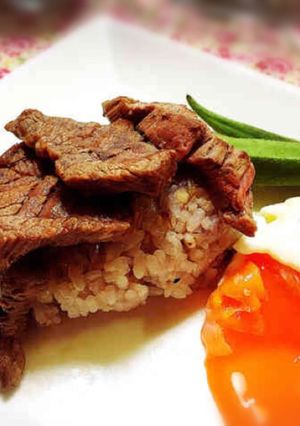 甘辛♡簡単割り下deすき焼き風ｽﾃｰｷ丼-レシピのメイン写真