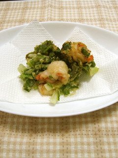 冬の葉物野菜と海老のかき揚げ-レシピのメイン写真