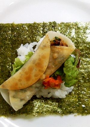 納豆キムチーズ餃子の手まきごはん-レシピのメイン写真