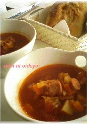 圧力鍋で♪ウィンナーと野菜のトマトスープ-レシピのメイン写真
