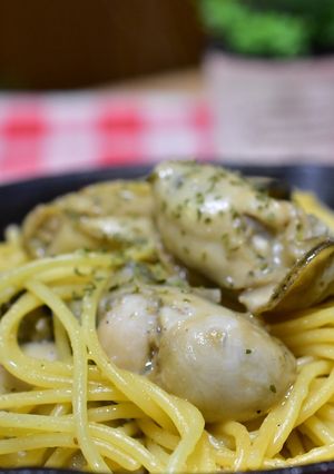 アヒージョミックスｄｅ牡蠣のパスタ　-レシピのメイン写真