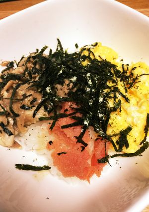 絶品！簡単！明太子と卵と豚の丼ぶり☆-レシピのメイン写真
