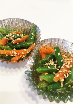 お弁当の副菜に！！インゲンの胡麻和え-レシピのメイン写真