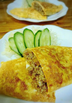 鶏ひき肉オムレツ☆簡単で美味しい！-レシピのメイン写真