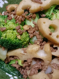 レンコンと挽肉◎焼き肉のたれ炒め-レシピのメイン写真