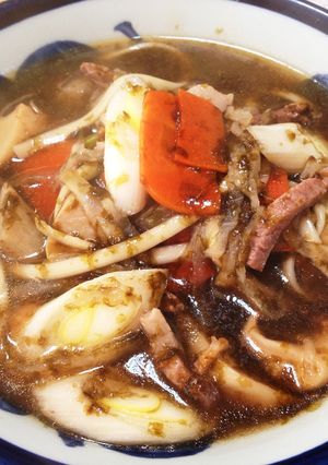 乾麺簡単 別茹でなし煮込みうどん-レシピのメイン写真