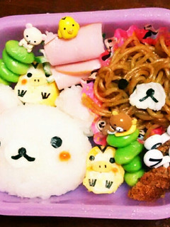 焼そばでリラックマキャラ弁(^○^)-レシピのメイン写真