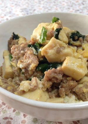 *豆腐とひき肉の甘辛みそ炒め*-レシピのメイン写真