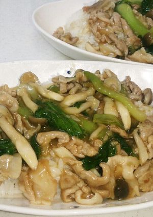 豚肉とチンゲン菜の中華風あんかけご飯-レシピのメイン写真