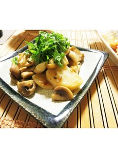 長芋とキノコのバター醤油炒め-レシピのメイン写真