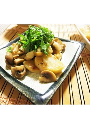 長芋とキノコのバター醤油炒め-レシピのメイン写真