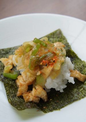 甘辛煮のせ、手まきごはん-レシピのメイン写真