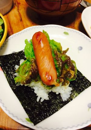 ホットドッグみたいな手巻きごはん-レシピのメイン写真