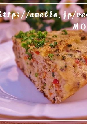 おから豆乳でふわふわオムレツケーキ-レシピのメイン写真