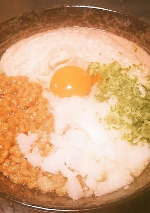 冷やし納豆大根長芋卵黄うどん-レシピのメイン写真