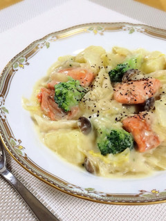 美味しく脂質カット♡鮭の豆乳クリーム煮-レシピのメイン写真