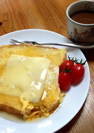砂糖無しの朝食フレンチトースト-レシピのメイン写真