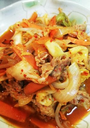野菜たっぷり♡さっぱり豚キムチ炒め-レシピのメイン写真